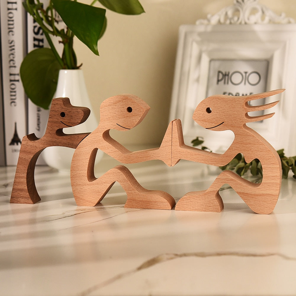 Sculptures en bois "Complices" Pegasus-square