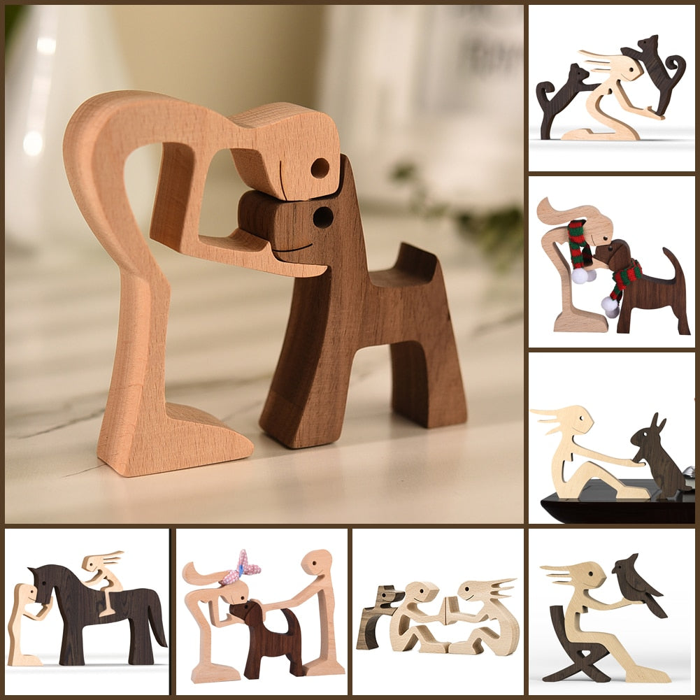 Sculptures en bois "Complices" Pegasus-square