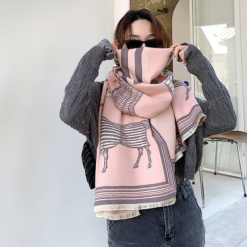 Grande Echarpe Cachemire "Pashmina" Pegasus-square