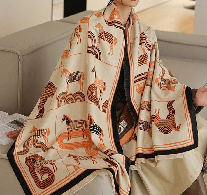 Grande Echarpe Cachemire "Pashmina" Pegasus-square