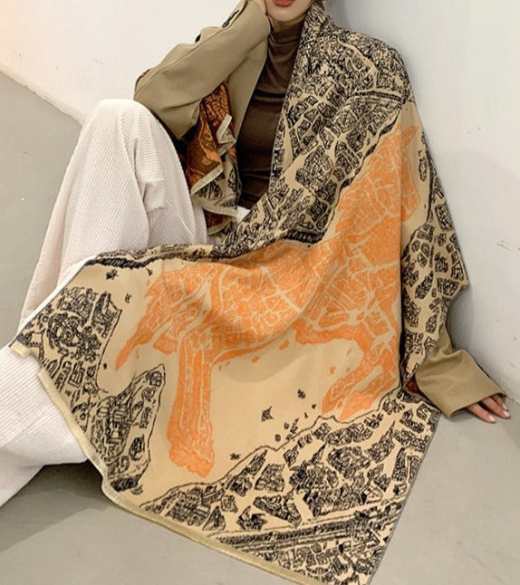 Grande Echarpe Cachemire "Pashmina" Pegasus-square