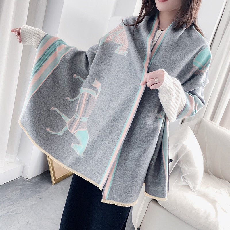 Grande Echarpe Cachemire "Pashmina" Pegasus-square