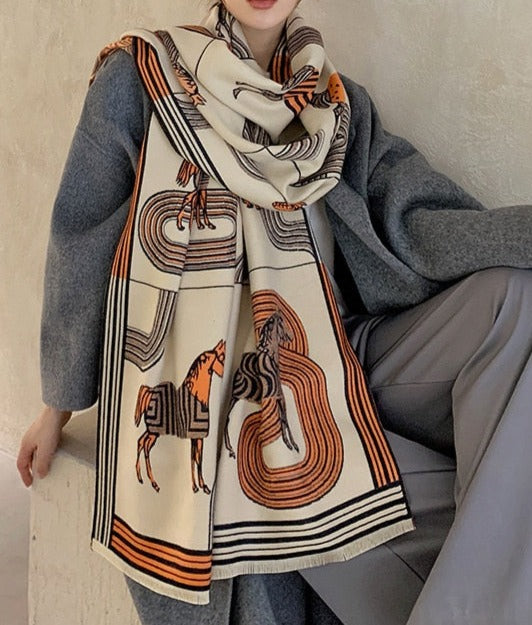 Grande Echarpe Cachemire "Pashmina" Pegasus-square