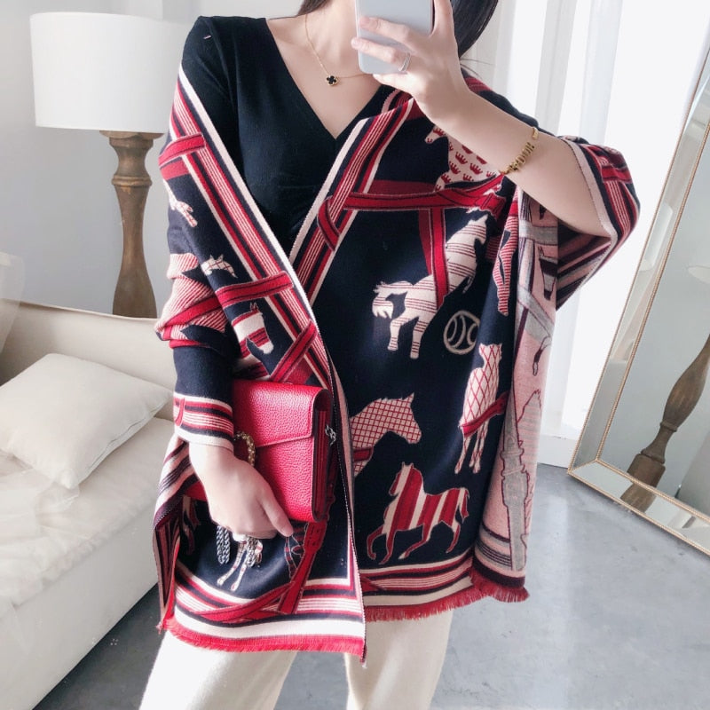Grande Echarpe Cachemire "Pashmina" Pegasus-square