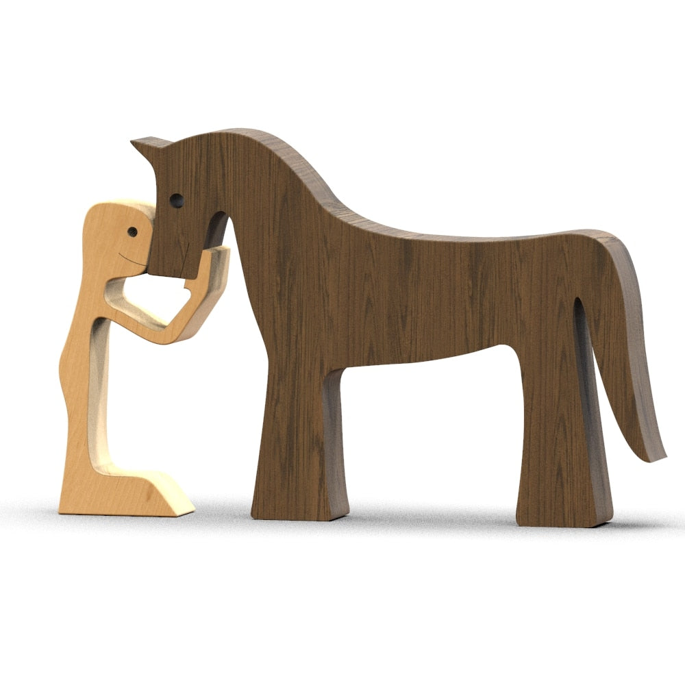 Sculptures en bois "Complices" Pegasus-square