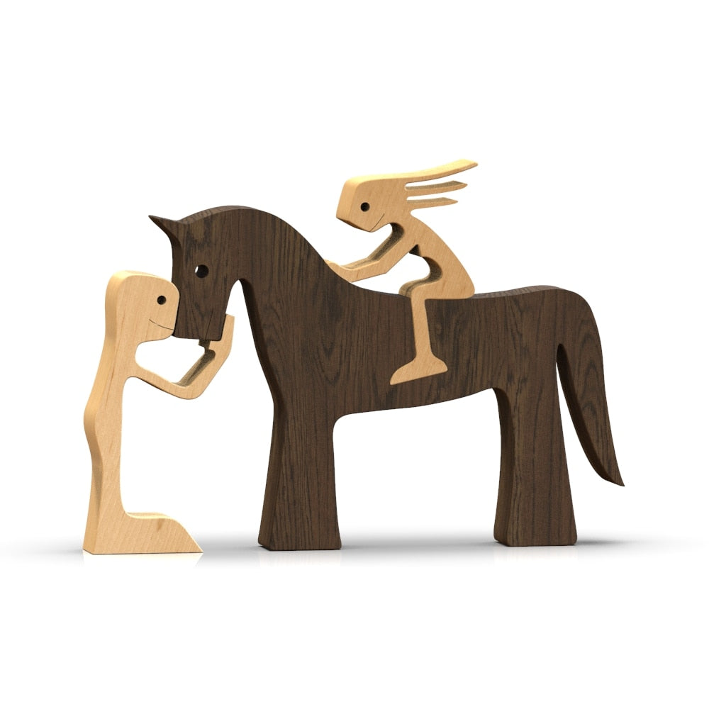 Sculptures en bois "Complices" Pegasus-square