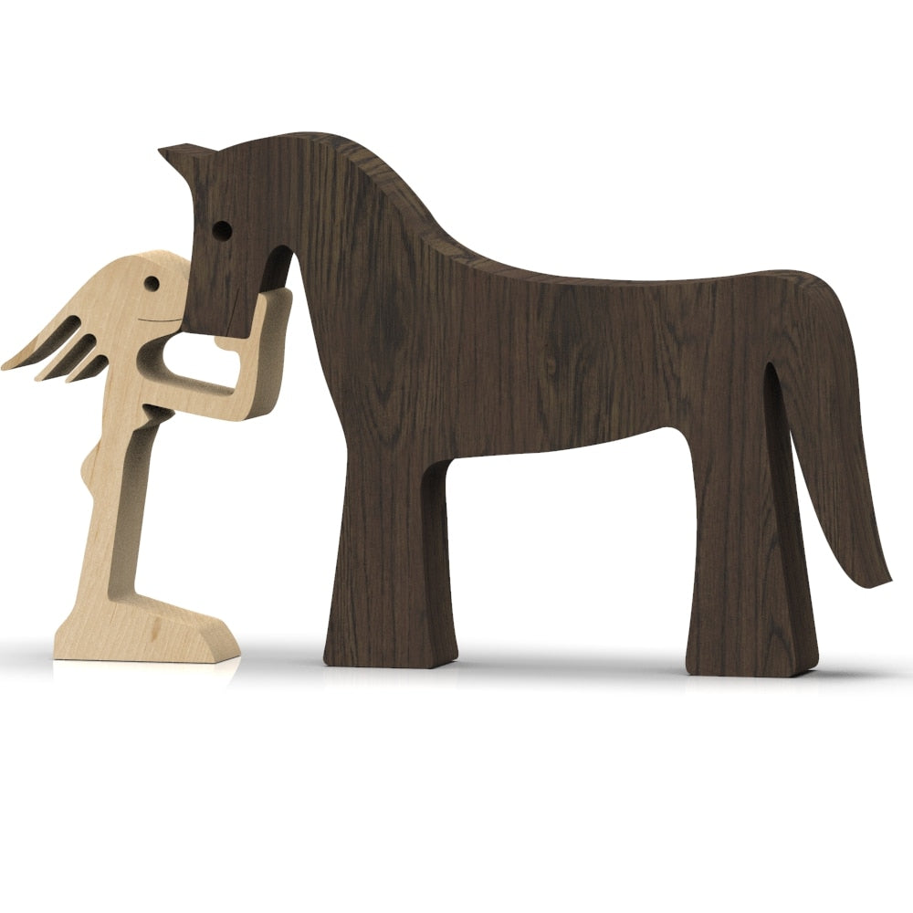Sculptures en bois "Complices" Pegasus-square