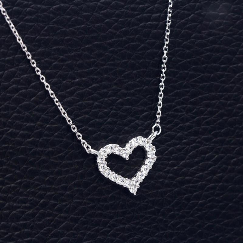 Collier Pendentif Cœur Argent et Brillants "Valentin" - Pegasus-square