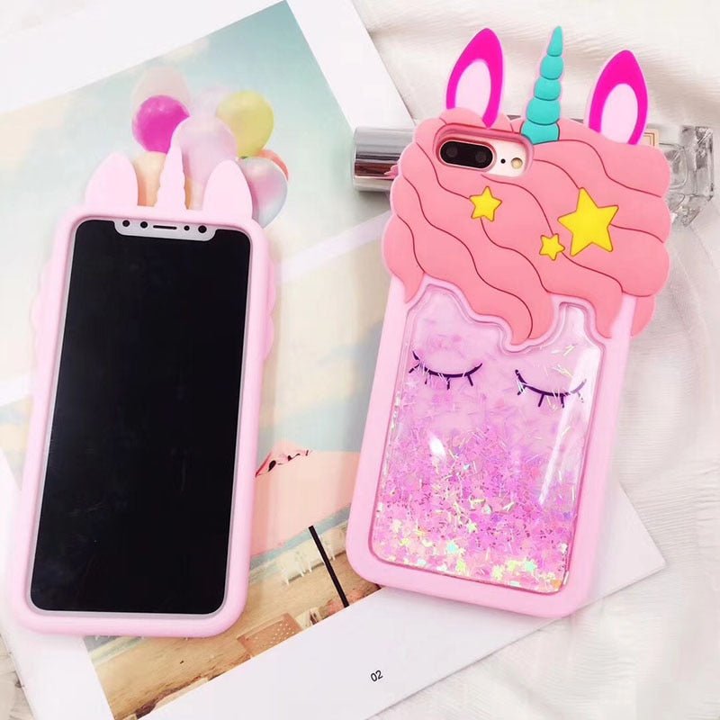 Coque de téléphone "Licorne" Paillettes IPhone - Pegasus-square