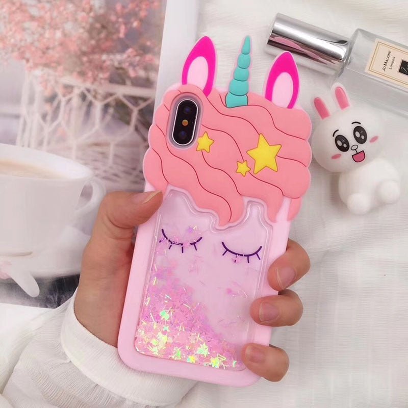 Coque de téléphone "Licorne" Paillettes IPhone - Pegasus-square