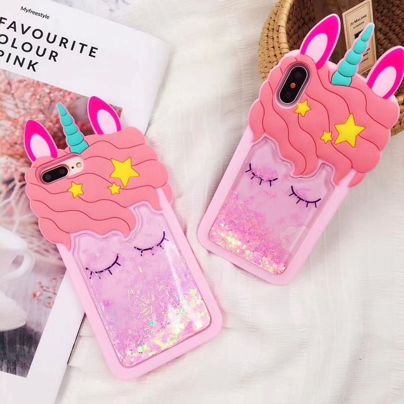 Coque de téléphone "Licorne" Paillettes IPhone - Pegasus-square