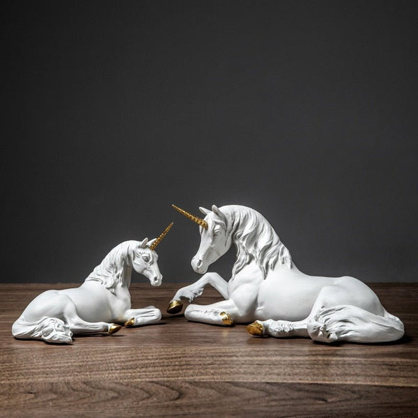 Figurine Licorne blanche 14 cm x 11 cm
