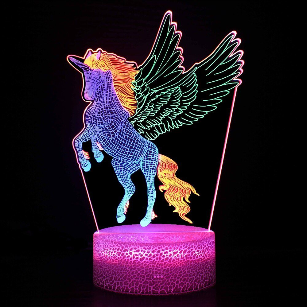 Lampe Illusion 3D "Licorne" - Pegasus-square