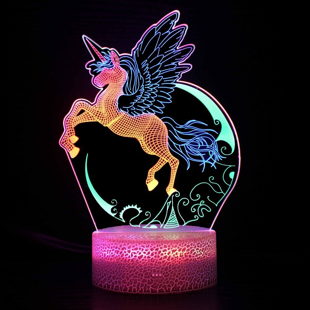 Lampe Illusion 3D "Licorne" - Pegasus-square