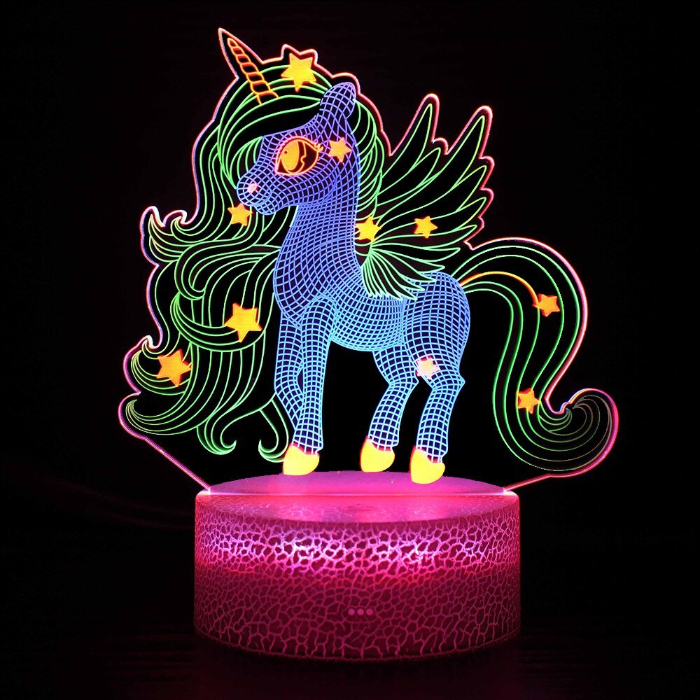 Lampe Illusion 3D "Licorne" - Pegasus-square
