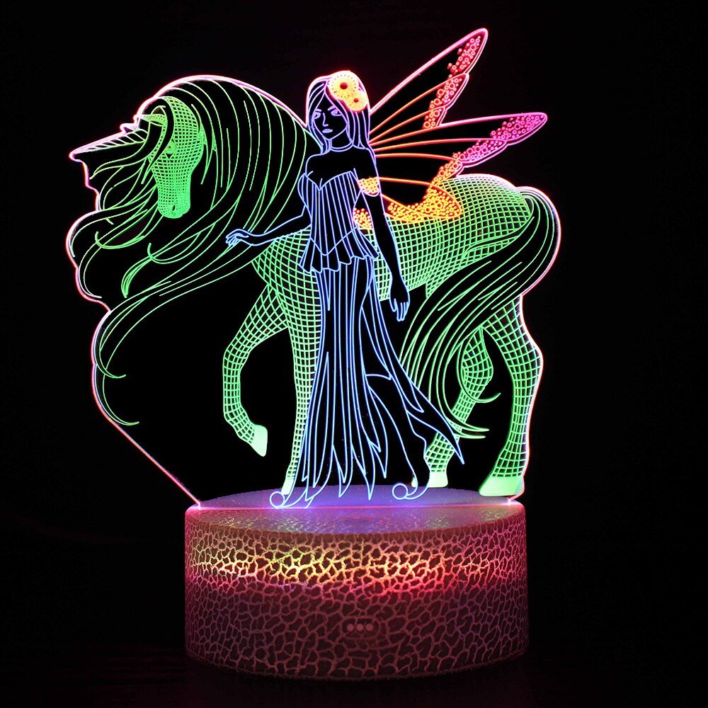 Lampe Illusion 3D "Licorne" - Pegasus-square