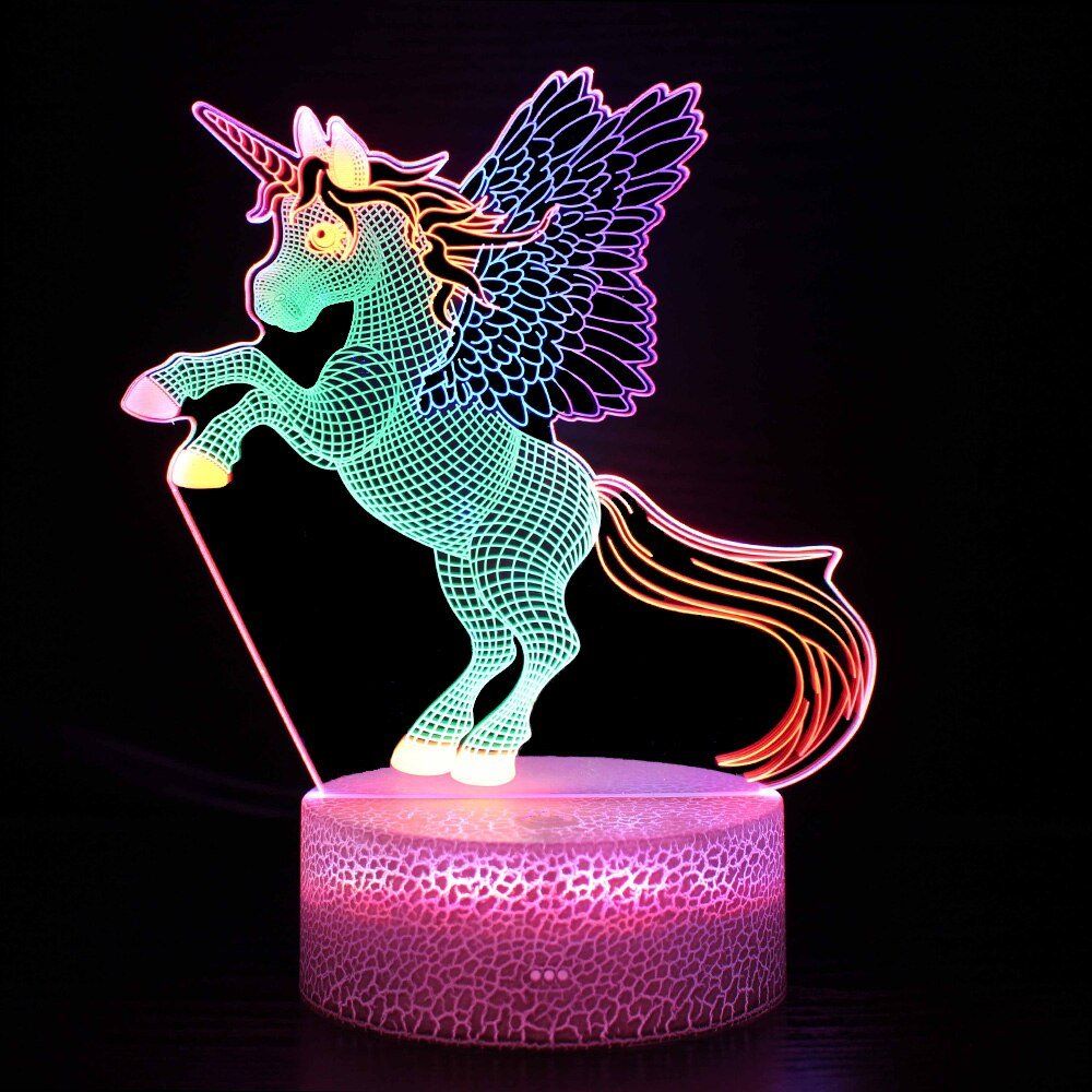 Lampe Illusion 3D "Licorne" - Pegasus-square