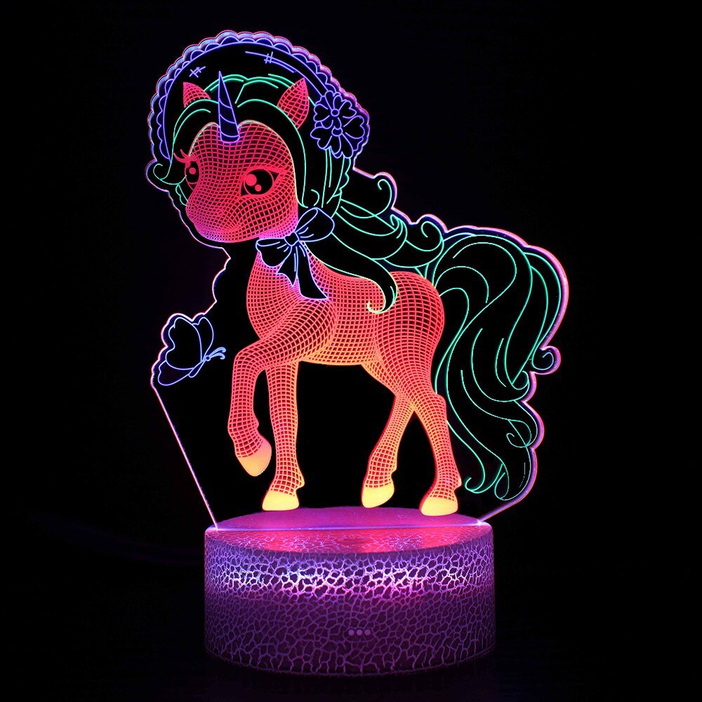 Lampe Illusion 3D "Licorne" - Pegasus-square