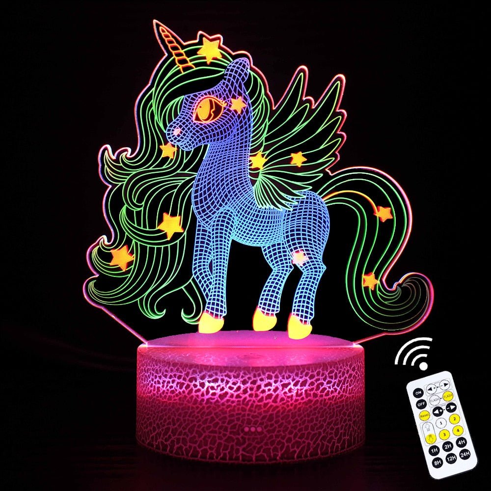 Lampe Illusion 3D "Licorne" - Pegasus-square