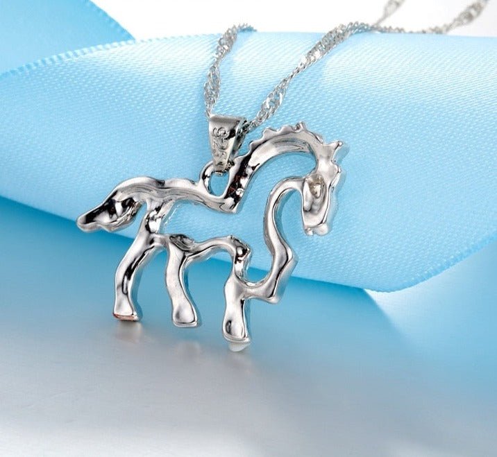 Parure Pendentif et Boucles d'oreilles "Cheval de Cristal" - Pegasus-square
