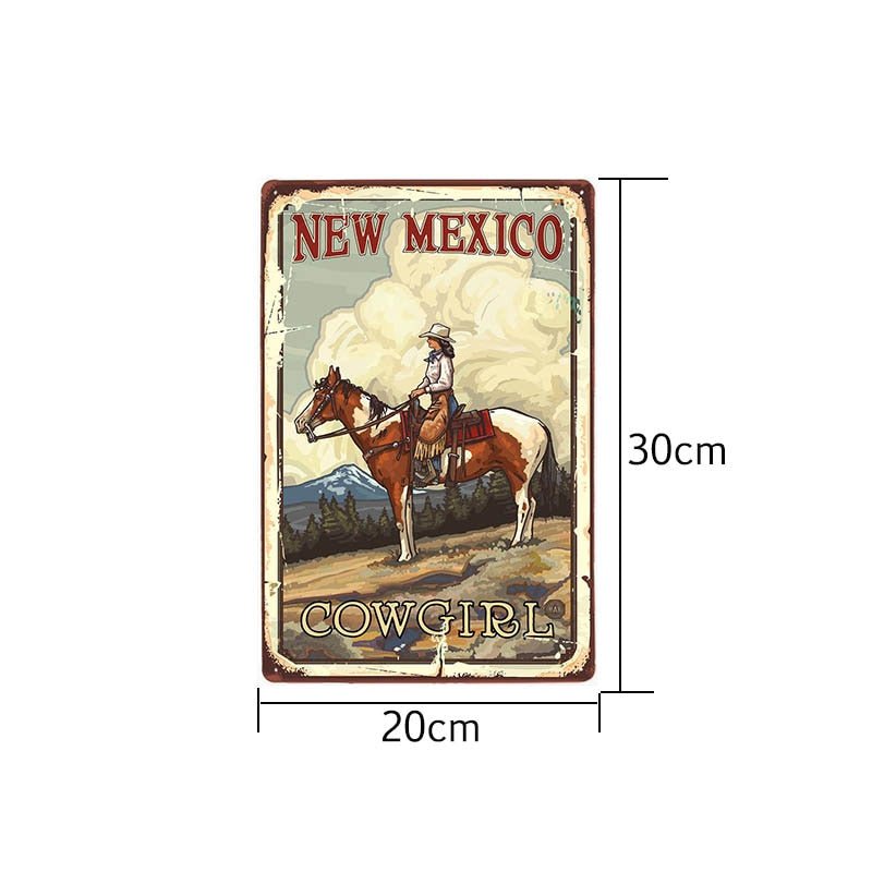 Plaque de Décoration Métal "Cow-Boy" - Pegasus-square