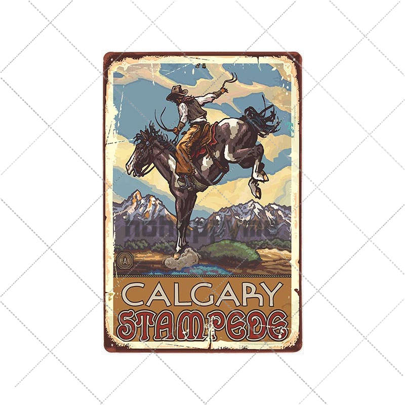 Plaque de Décoration Métal "Cow-Boy" - Pegasus-square