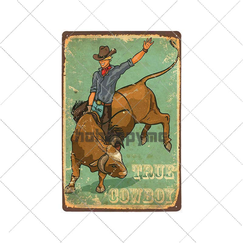 Plaque de Décoration Métal "Cow-Boy" - Pegasus-square