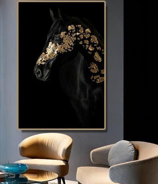 Poster "Cheval Noir et Or" - Pegasus-square
