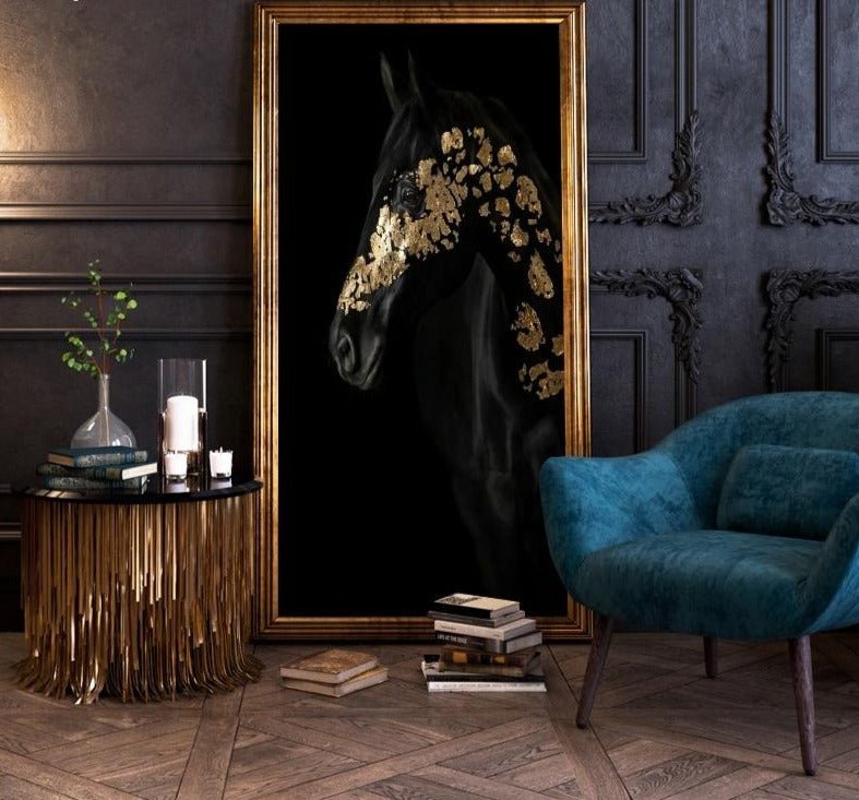 Poster "Cheval Noir et Or" - Pegasus-square