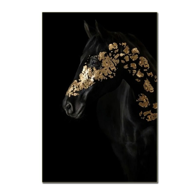 Poster "Cheval Noir et Or" - Pegasus-square
