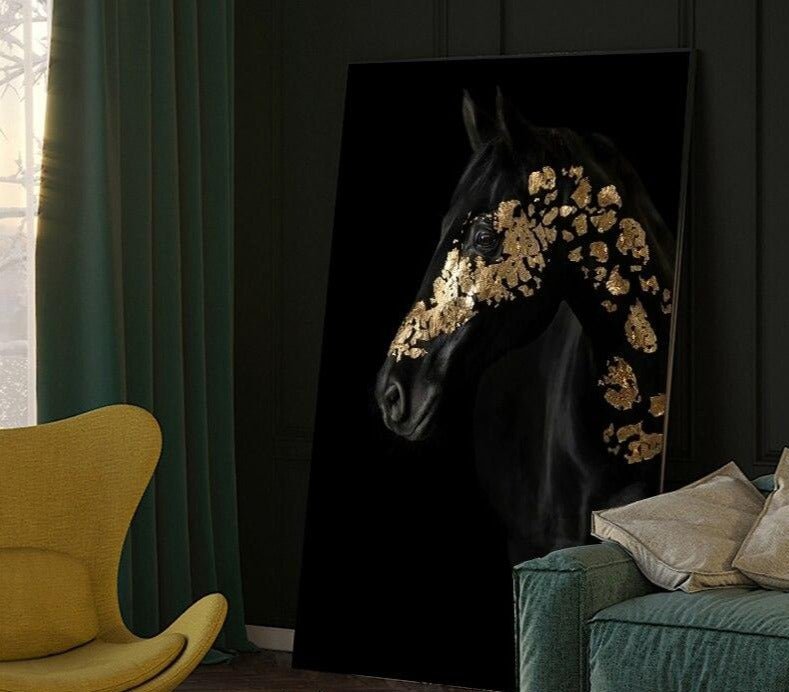 Poster "Cheval Noir et Or" - Pegasus-square