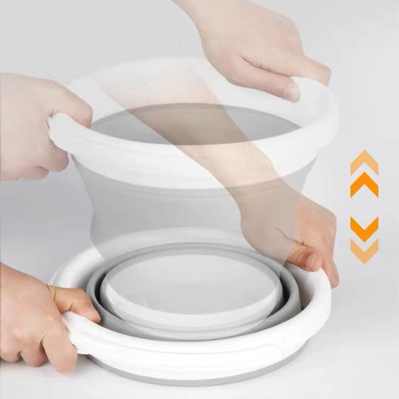 Seau et Bassine pliants rétractables en plastique "Accordéon" - Pegasus-square