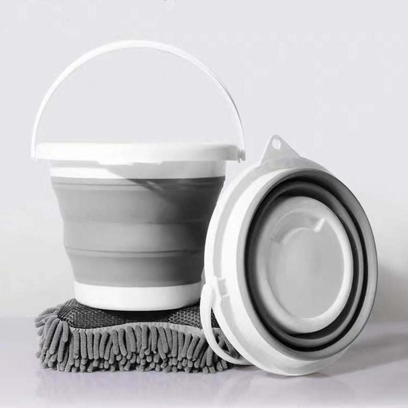 Seau et Bassine pliants rétractables en plastique "Accordéon" - Pegasus-square