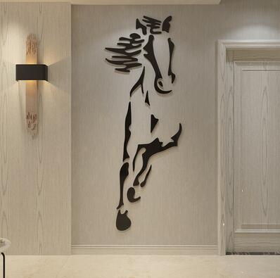 Spectaculaire Sticker mural miroir "Cheval au galop" - Pegasus-square