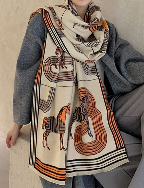 Grande Echarpe Cachemire "Pashmina" Pegasus-square