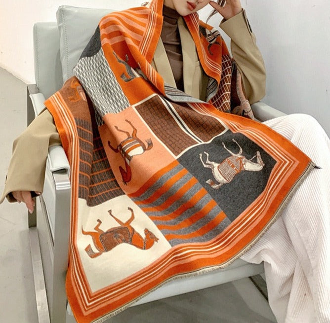 Grande Echarpe Cachemire "Pashmina" Pegasus-square