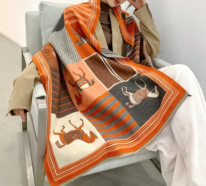 Grande Echarpe Cachemire "Pashmina" Pegasus-square