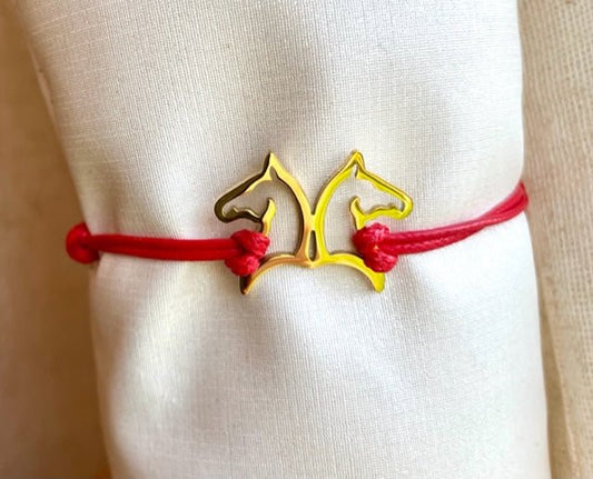 Bracelet rouge "Tête de Cheval" - Pegasus-square