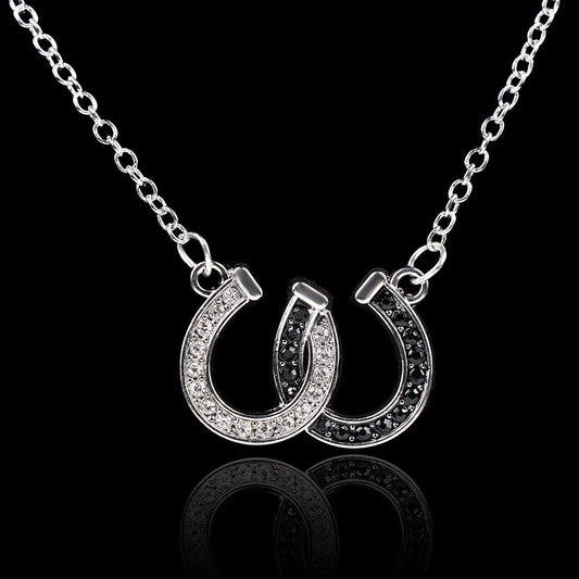 Collier double fer à cheval porte bonheur double - Pegasus-square