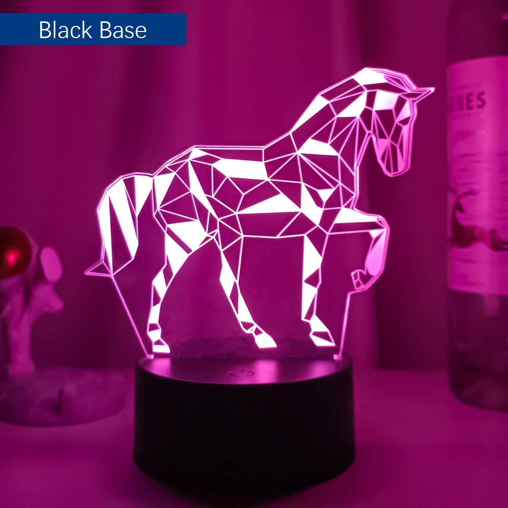 Lampe Cheval 3D veilleuse - Pegasus-square