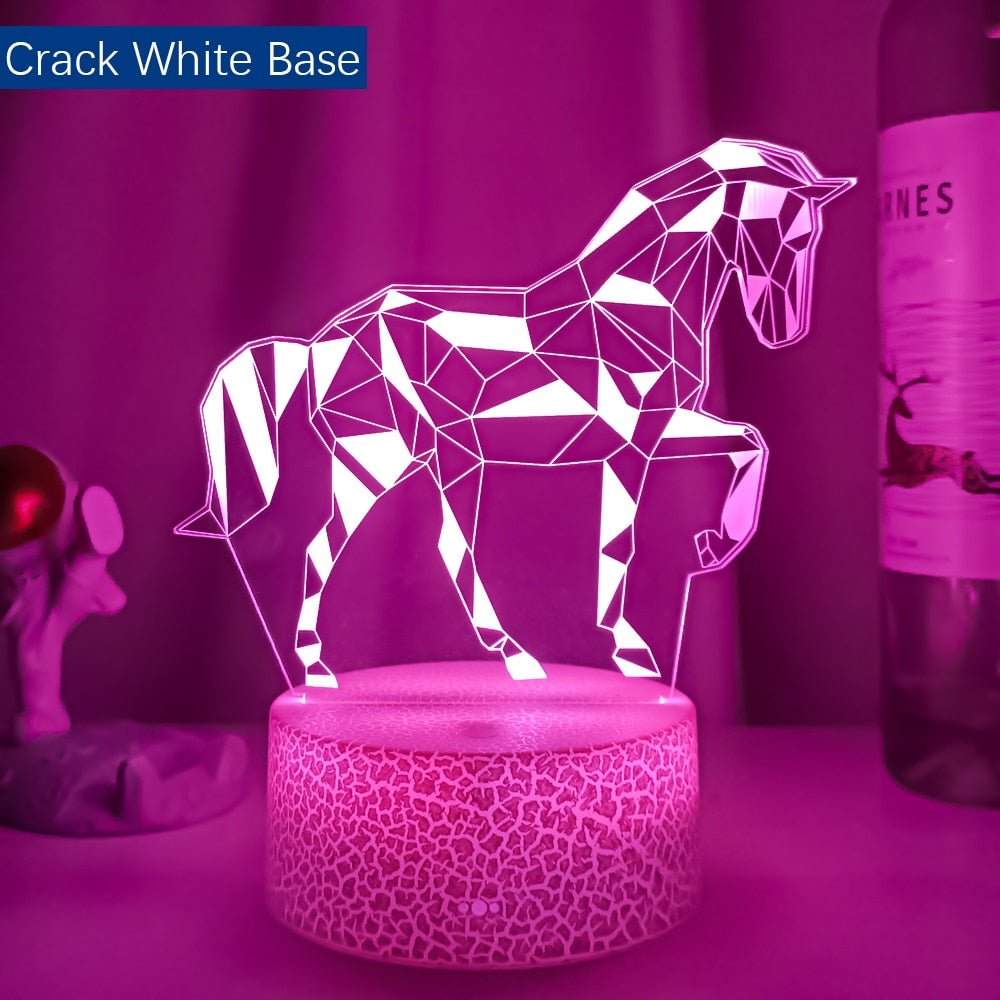 Lampe Cheval 3D veilleuse - Pegasus-square