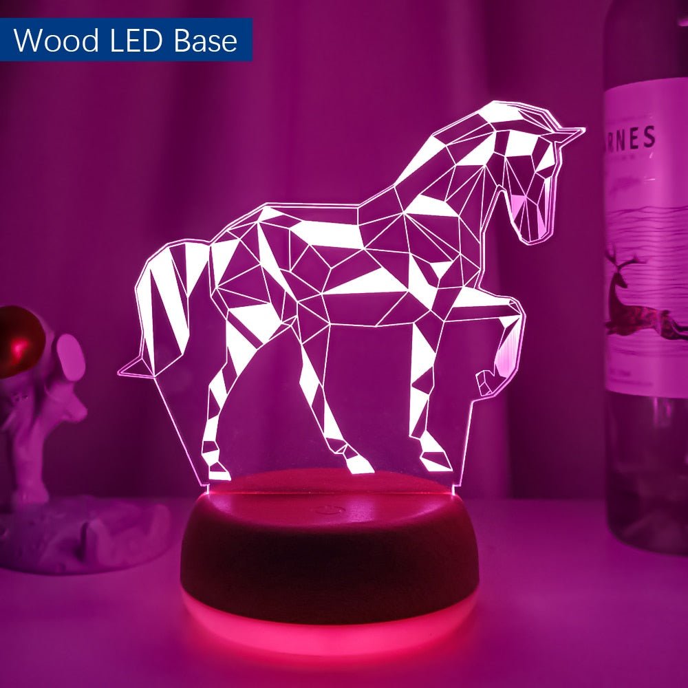 Lampe Cheval 3D veilleuse - Pegasus-square