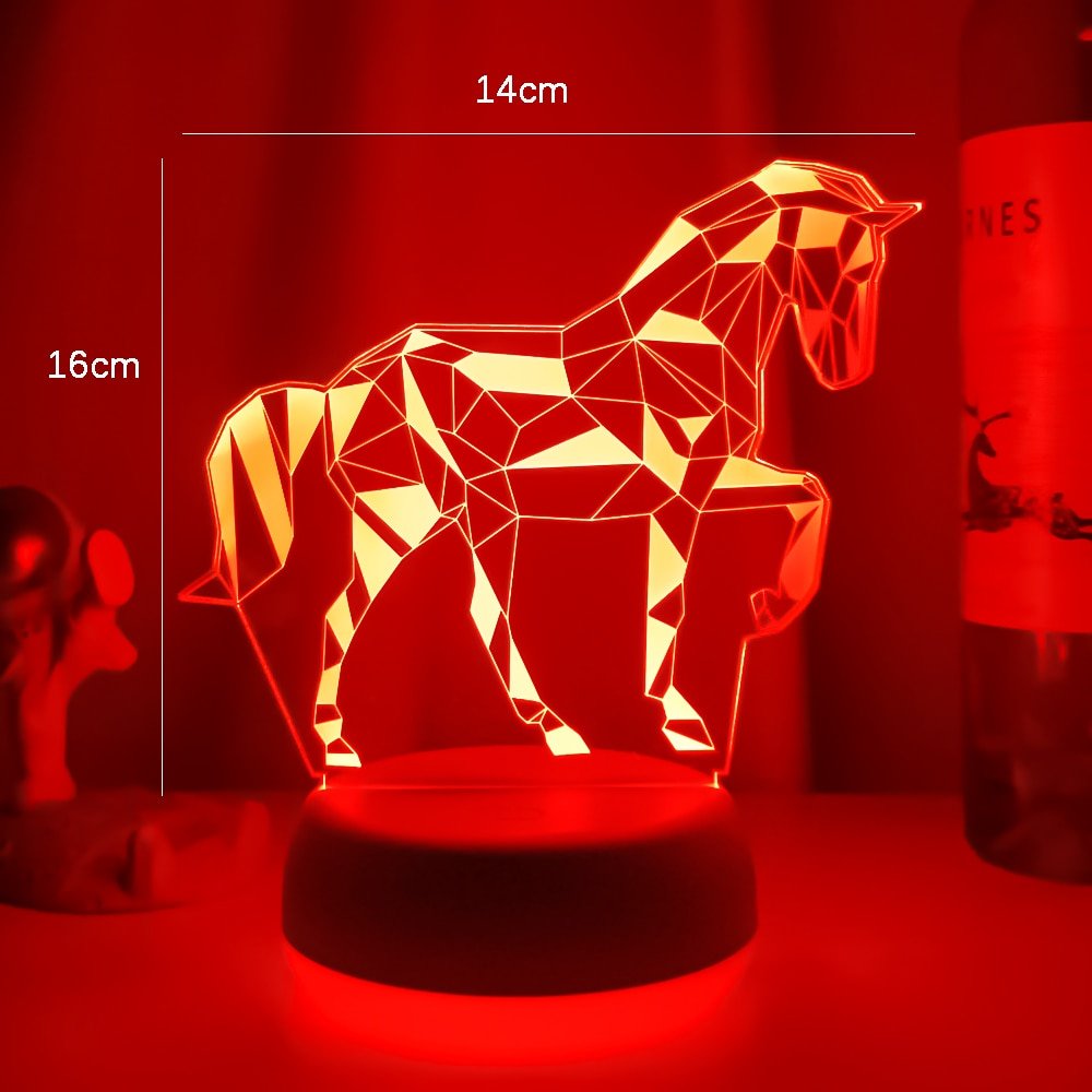 Lampe Cheval 3D veilleuse - Pegasus-square