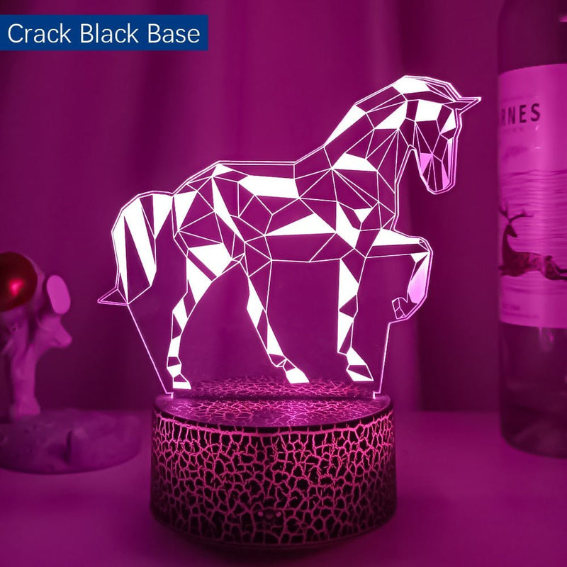 Lampe Cheval 3D veilleuse - Pegasus-square