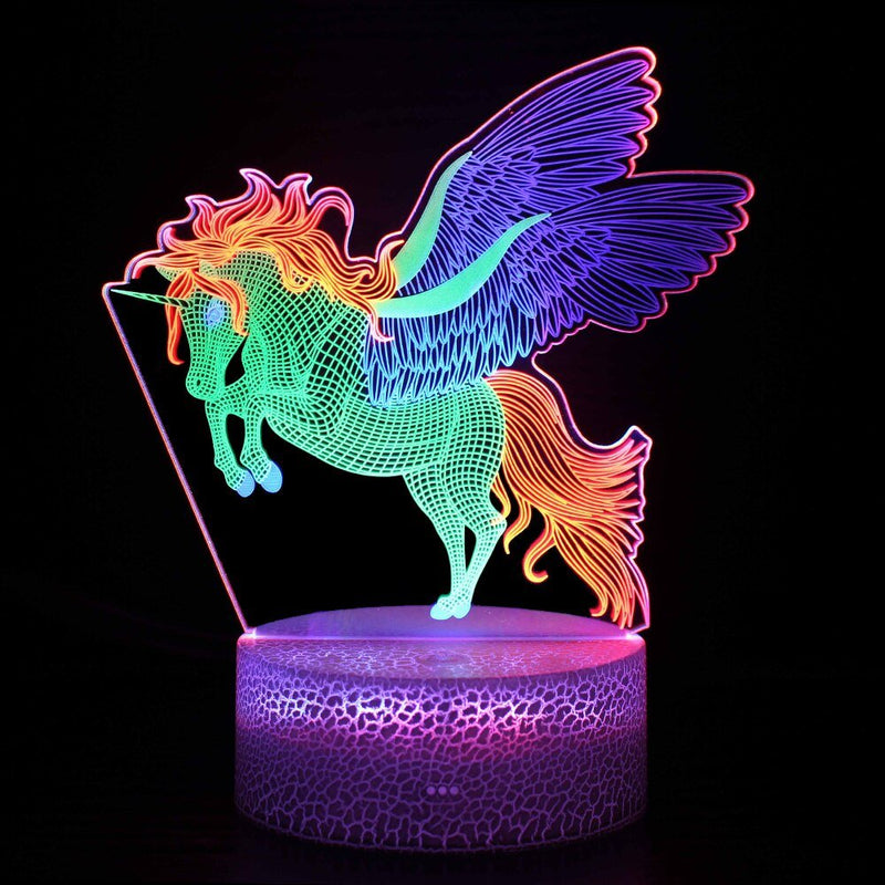 Lampe Illusion 3D "Licorne" - Pegasus-square