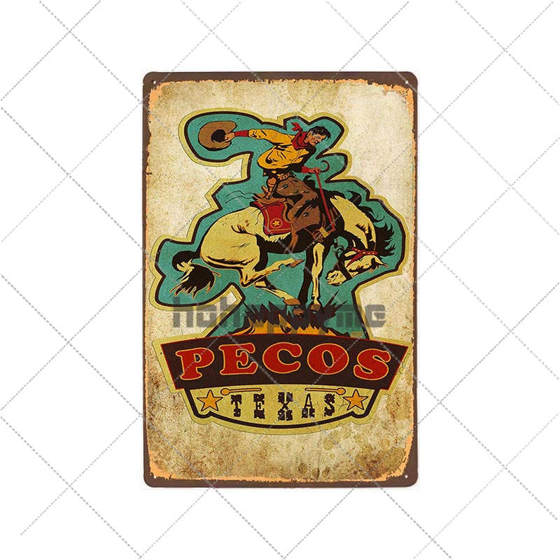 Plaque de Décoration Métal "Cow-Boy" - Pegasus-square