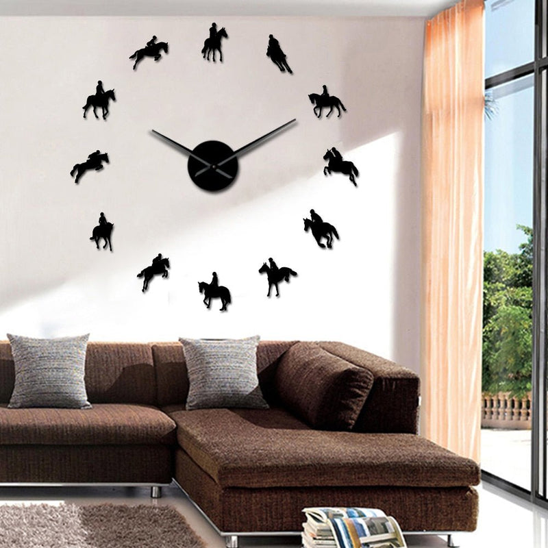 Spectaculaire Horloge murale "Horse-riding" - Pegasus-square