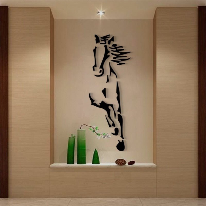 Spectaculaire Sticker mural miroir "Cheval au galop" - Pegasus-square