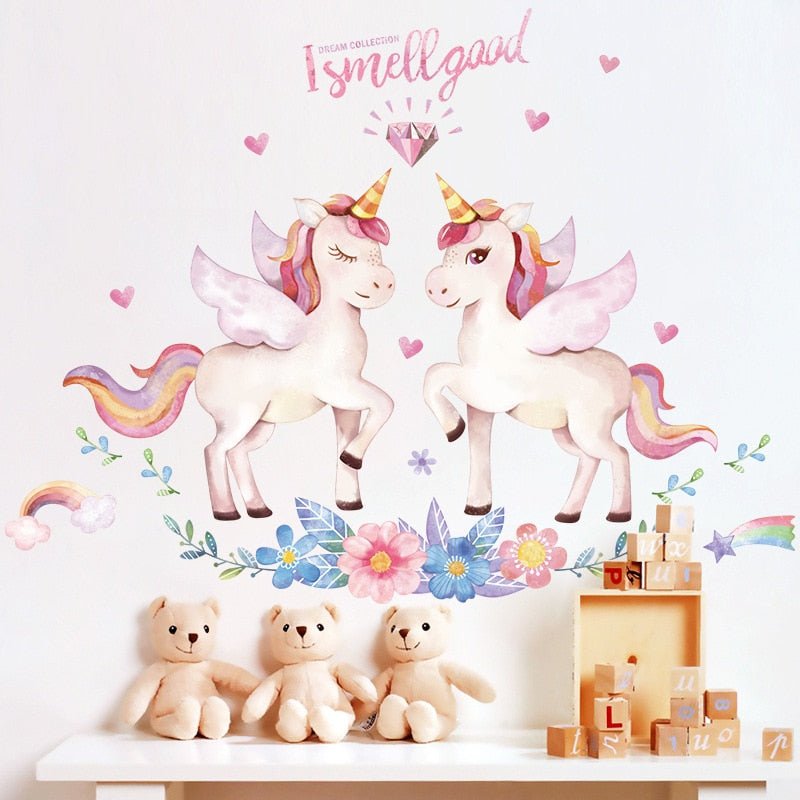 Stickers muraux Licornes "Twins" - Pegasus-square