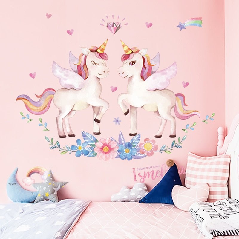 Stickers muraux Licornes "Twins" - Pegasus-square